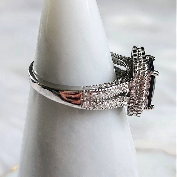 NWT Ryze Black Onyx Cubic Zirconia .925 Sterling Silver Ring - Size 8.75 - Picture 5 of 9